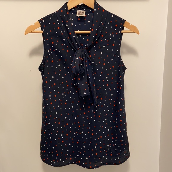 Anne Klein Pussycat Bow polka dot blouse - Picture 1 of 7